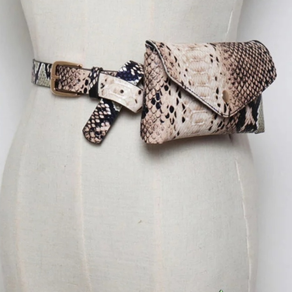 Snake Skin Fanny Pack Belt Bag